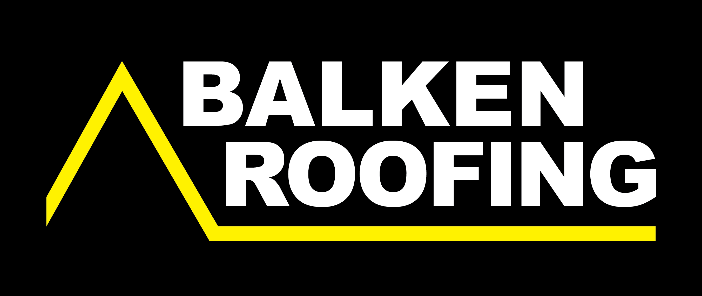 Balken Roofing Full Logo Yellow Amp White With Black Background